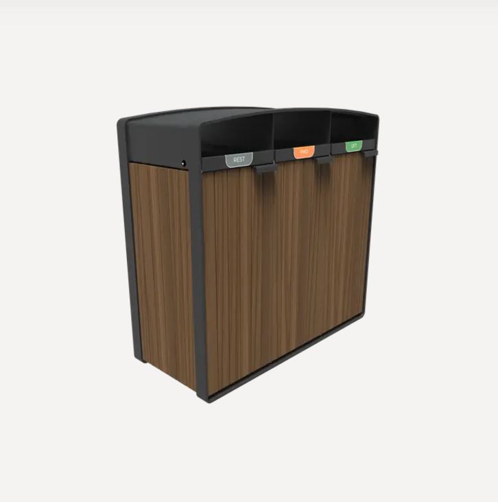  Mülleimer Storr Aluminium Kebony Holz